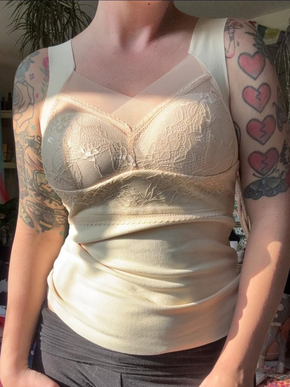 CREAM THERMAL PADDED BRA CAMISOLE